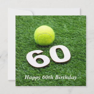 Tennis 60. Geburtstag mit Tennisball Karte