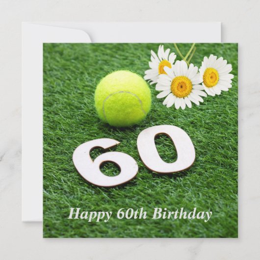 Tennis 60. Geburtstag mit Tennisball Karte (Vorderseite)