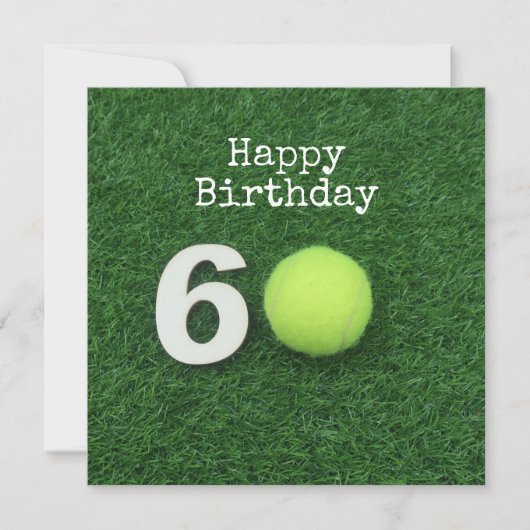 Tennis 60. Geburtstag mit Tennisball und Nummer Karte (Vorderseite)