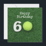 Tennis 60. Geburtstag mit Tennisball und Nummer Karte<br><div class="desc">Tennis 60. Geburtstag mit Tennisball und Nummer Card</div>