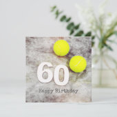 Tennis 60. Geburtstag mit Tennisbällen (Stehend Vorderseite)