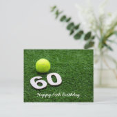 Tennis 60. Geburtstag Postkarte (Stehend Vorderseite)
