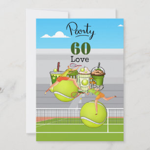 Tennis 60. Geburtstag Tennisball Liebe Einladung