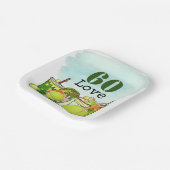 Tennis 60. Geburtstag Tennisball Liebe Pap Pappteller (Gewinkelt)