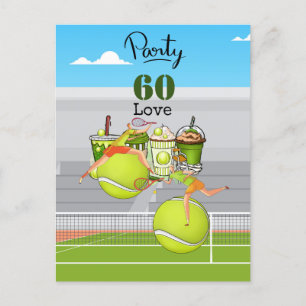 Tennis 60. Geburtstag  Tennisball Zahl Liebe   Postkarte