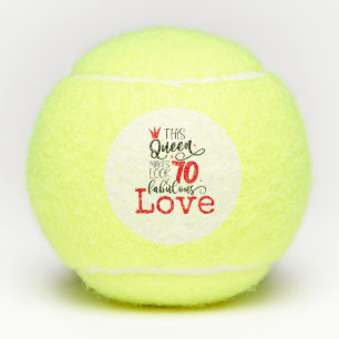 Tennis 70. Geburtstag Tennisball und Liebe Nummer Tennisbälle