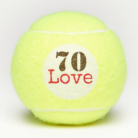 Tennis 70. Geburtstag Tennisball und Nummer-Liebe Tennisbälle (Vorderseite)