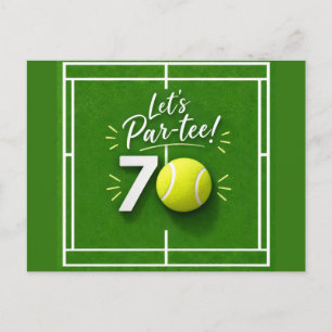 Tennis 70. Geburtstag Tennisball und Zahl Postkarte