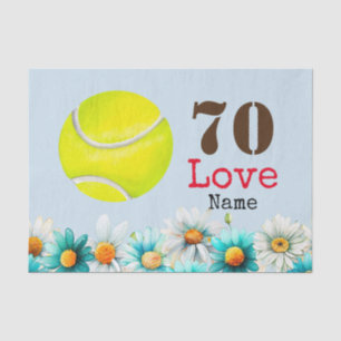 Tennis 70. Geburtstagsball mit Liebe und Namen Seidenpapier