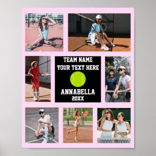 Tennis 7 Foto Collage Rosa Teamname Poster