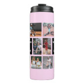 Tennis 7 Foto Collage Rosa Teamname Thermosbecher (Vorderseite)