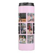 Tennis 7 Foto Collage Rosa Teamname Thermosbecher (Rückseite)
