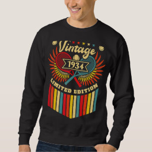 Tennis 88. Geburtstag Männer Frauen Vintag 1934 Te Sweatshirt