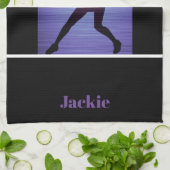 Tennis Abstrakt Lila & Black Kitchen Badetücher Geschirrtuch (Gefaltet)