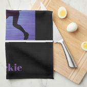 Tennis Abstrakt Lila & Black Kitchen Badetücher Geschirrtuch (Viertel Falte)