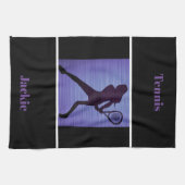 Tennis Abstrakt Lila & Black Kitchen Badetücher Geschirrtuch (Horizontal)