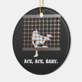 Tennis Ace Baby Tennisspielerin im Netz Keramik Ornament (Links)
