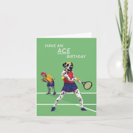 Tennis Ace Dotty Dog Geburtstag Karte