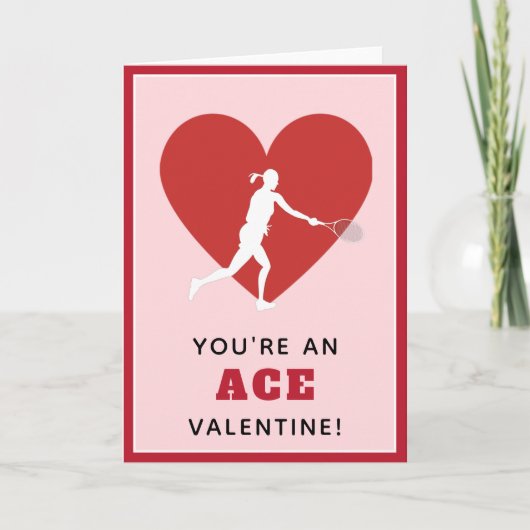 Tennis Ace Valentine Funny Sprichwort für Ihre Spo Karte (Vorderseite)