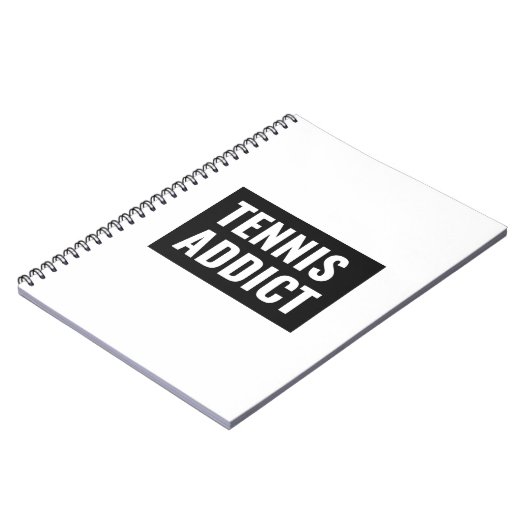 Tennis Addict Black and White Funny Athlete Zitat Notizblock (Linke Seite)