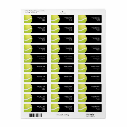 Tennis Address Labels (Vorne)