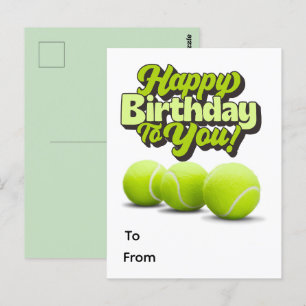 Tennis Alles Gute zum Geburtstag mit Tennisball  Postkarte
