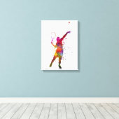 tennis at player service serving silhouette 01 leinwanddruck (Insitu (Holzboden))