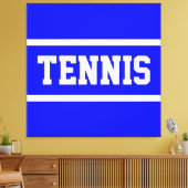 TENNIS Athletic Bright Blue White Stripes Leinwanddruck (Insitu (Wohnzimmer))