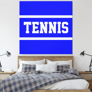 TENNIS Athletic Hellblau-Weiß-Streifen Leinwanddruck