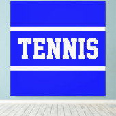 TENNIS Athletic Hellblau-Weiß-Streifen Leinwanddruck (Insitu (Holzboden))