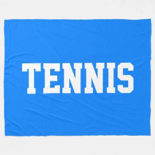 TENNIS Athletik Sportlich Weiße Schrift Auf Hellbl Fleecedecke