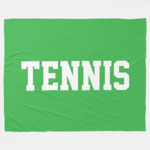 TENNIS Athletik Sportlich Weiße Schrift Auf Hellgr Fleecedecke