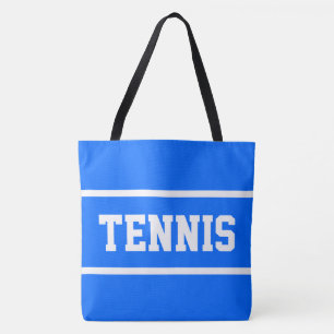 TENNIS Athletik Weiße Textstreifen auf Hellblau Tasche