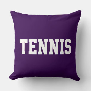 TENNIS Athletik Weißer Text Auf Farbintensivem Tie Kissen