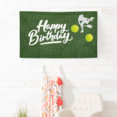 Tennis auf grünem Gras Happy Birthday Banner (Insitu)