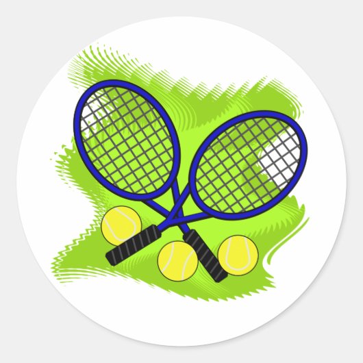 Tennis-Aufkleber Runder Aufkleber (Vorderseite)