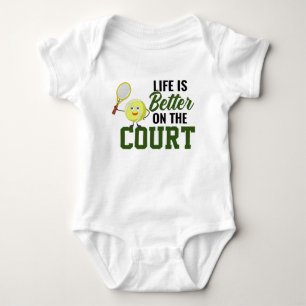 Tennis Baby Life ist besser auf dem Platz lustig Strampler