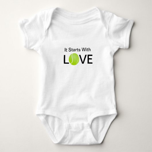 Tennis-Baby Onsie, den es mit Liebe beginnt Baby Strampler (Vorderseite)