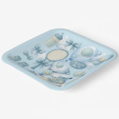 Tennis Baby Shower for Baby Boy Blue themed Pappteller (Gewinkelt)