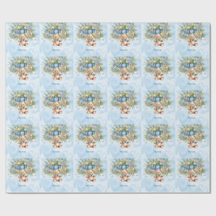 Tennis Baby Shower für Baby Boy Blue thematisiert Geschenkpapier