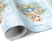 Tennis Baby Shower für Baby Boy Blue thematisiert Geschenkpapier (Rolleneckpunkt)