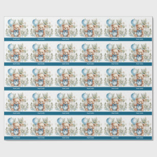 Tennis Baby Shower für Baby Boy Blue thematisiert Geschenkpapier