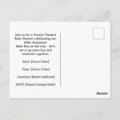 Tennis Baby Shower für Baby Boy Blue thematisiert Postkarte (Rückseite)