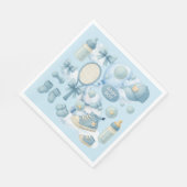 Tennis Baby Shower für Baby Boy Blue thematisiert Serviette (Ecke)