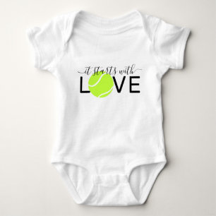 Tennis Baby startet mit Liebe Tennis Player Strampler