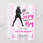 Tennis Bacheloretette Last Swing Before the Ring Einladung (Vorderseite)