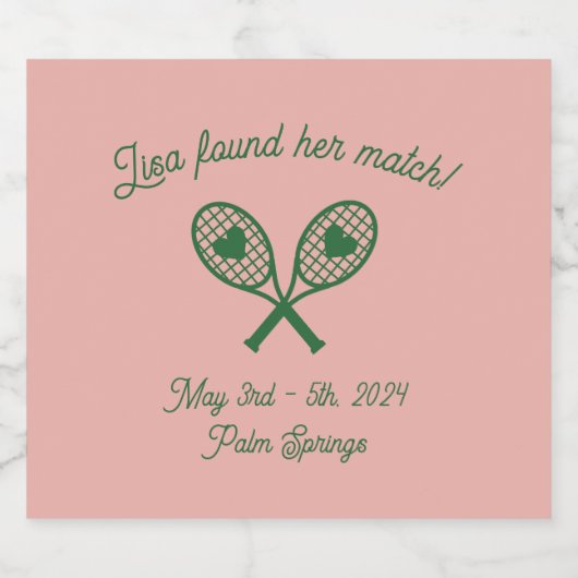 Tennis Bachelorette Label für Lebensmittel und Get Schaumweinetikett (Einzelnes Label)
