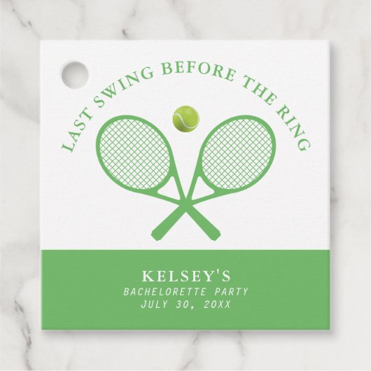 Tennis Bachelorette Letzte Swing vor dem Ring Geschenkanhänger (Vorderseite)