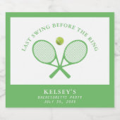 Tennis Bachelorette Letzte Swing vor dem Ring Schaumweinetikett (Einzelnes Label)