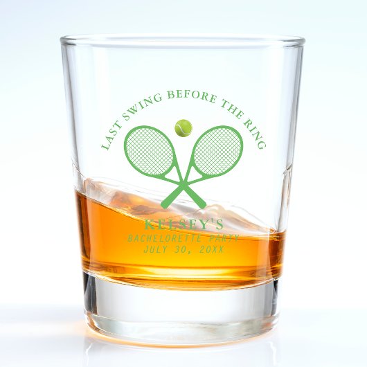 Tennis Bachelorette Letzte Swing vor dem Ring Schnapsglas